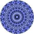 thumbnail image 1 of Ahgly Company Machine Washable Indoor Round Transitional Sky Blue Area Rugs, 4' Round, 1 of 7