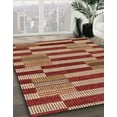thumbnail image 2 of Ahgly Company Tapis d'Intérieur Carré Abstrait Rouge, 3 Pieds Carré, 2 of 6
