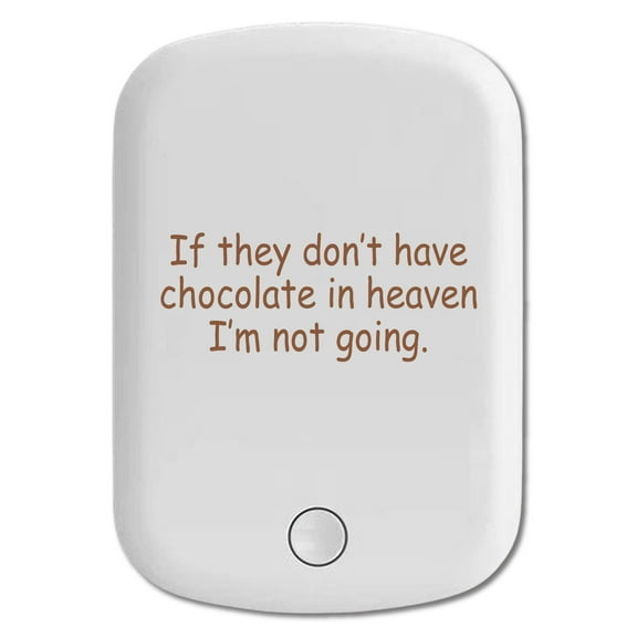 DistinctInk Magnetic Battery Pack, 5000 mAh Wireless Portable Charger with USB-C Cable, Compatible with MagSafe iPhone 14 / 13 / 12 Series - If No Chocolate in Heaven I'm Not Going