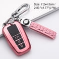 thumbnail image 4 of Kenally Llavero de coche de TPU, desmontable, a la moda, reutilizable, lavable, protector, a prueba de golpes, reemplazable, reemplazo de la carcasa de Automoción decorativa y accesorios Oro rosa Kenally VI016554-03B, 4 of 6