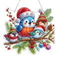 thumbnail image 1 of Adorno colgante JJFox Diamond Art Kit de diseño de pájaro navideño de doble cara, 1 of 7