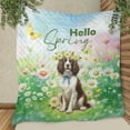 thumbnail image 3 of English Springer Spaniel Hello Spring Time Flower Floral Nature Quilt Blanket Springers Dog Lover Gifts Cozy Comforter Throw Blanket - 02031, 3 of 5