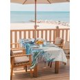 thumbnail image 2 of Outdoor Tablecloth with Umbrella Hole for Patio/Picnic/Party/Camping, Teal Sea Turtle Waterproof Table Cloth Rectangle Table Cover Washable, Coastal Summer Beach Coral Seaweed Rustic (60"x 120"), 2 of 8