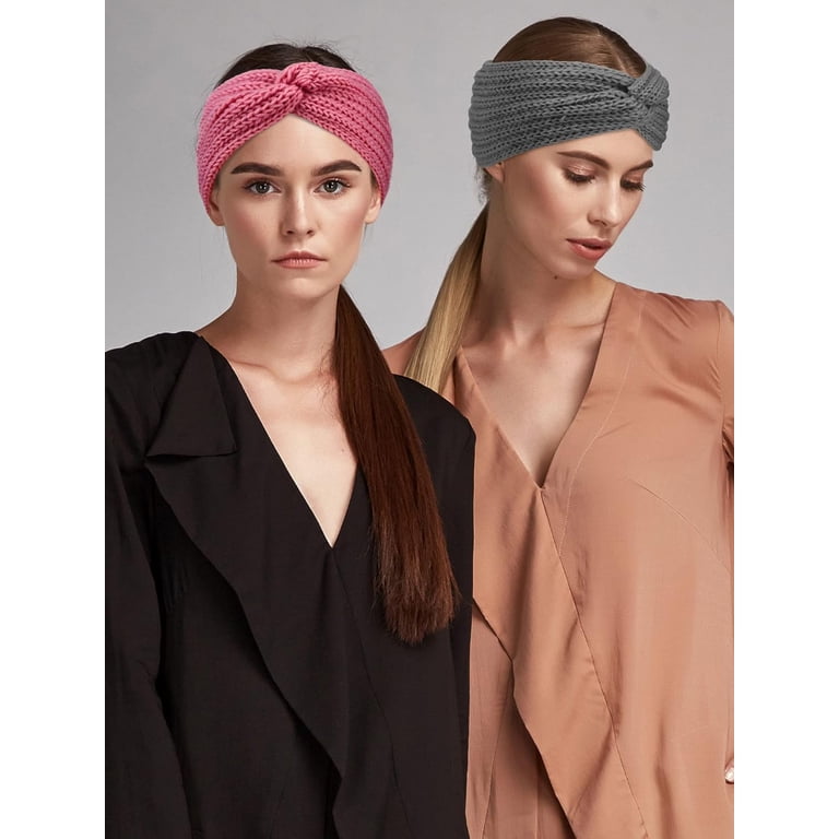 Chunky Winter Knit Headbands 4pcs Set Amazon.com: TecUnite 4 Pieces Chunky Knit Headbands Winter  main image 2
