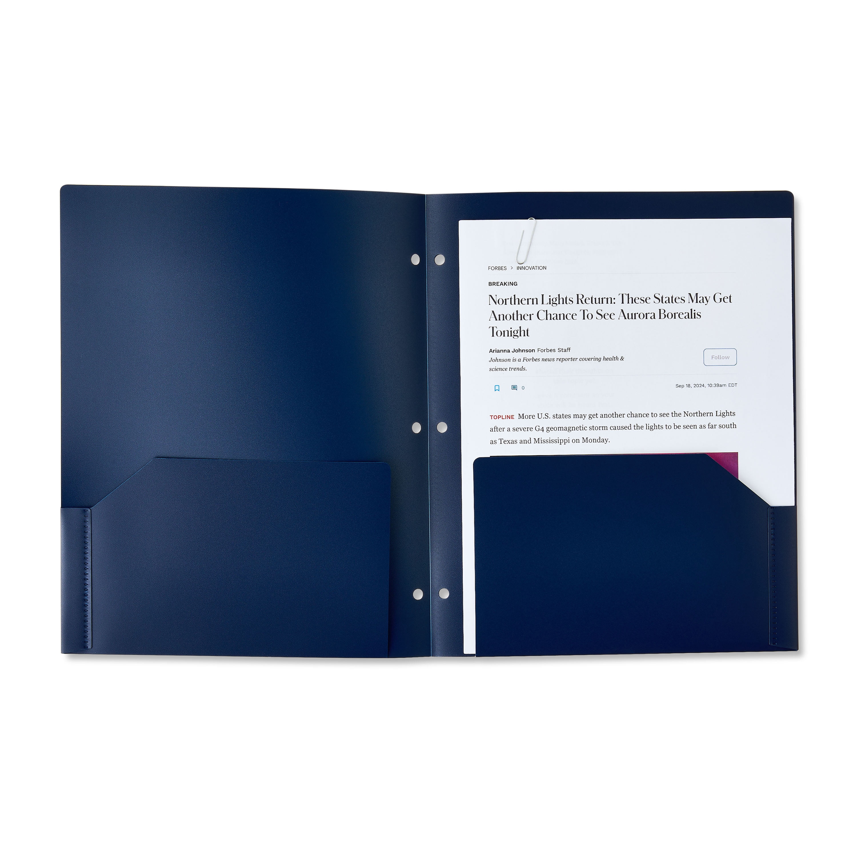 (19 pack) Pen+Gear 8-Pocket Poly Folder, 9.45" x 11.81", Blue