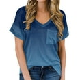 thumbnail image 2 of qILAKOG Women Casual Top Blouse Print Short Sleeves V Neck Loose Fit Pocket,Ladies Lounge T-Shirts Clearance Cheap Trendy,Female Basic Blouses & Shirts,Tank Tops,Tees Shirts,XL, 2 of 6