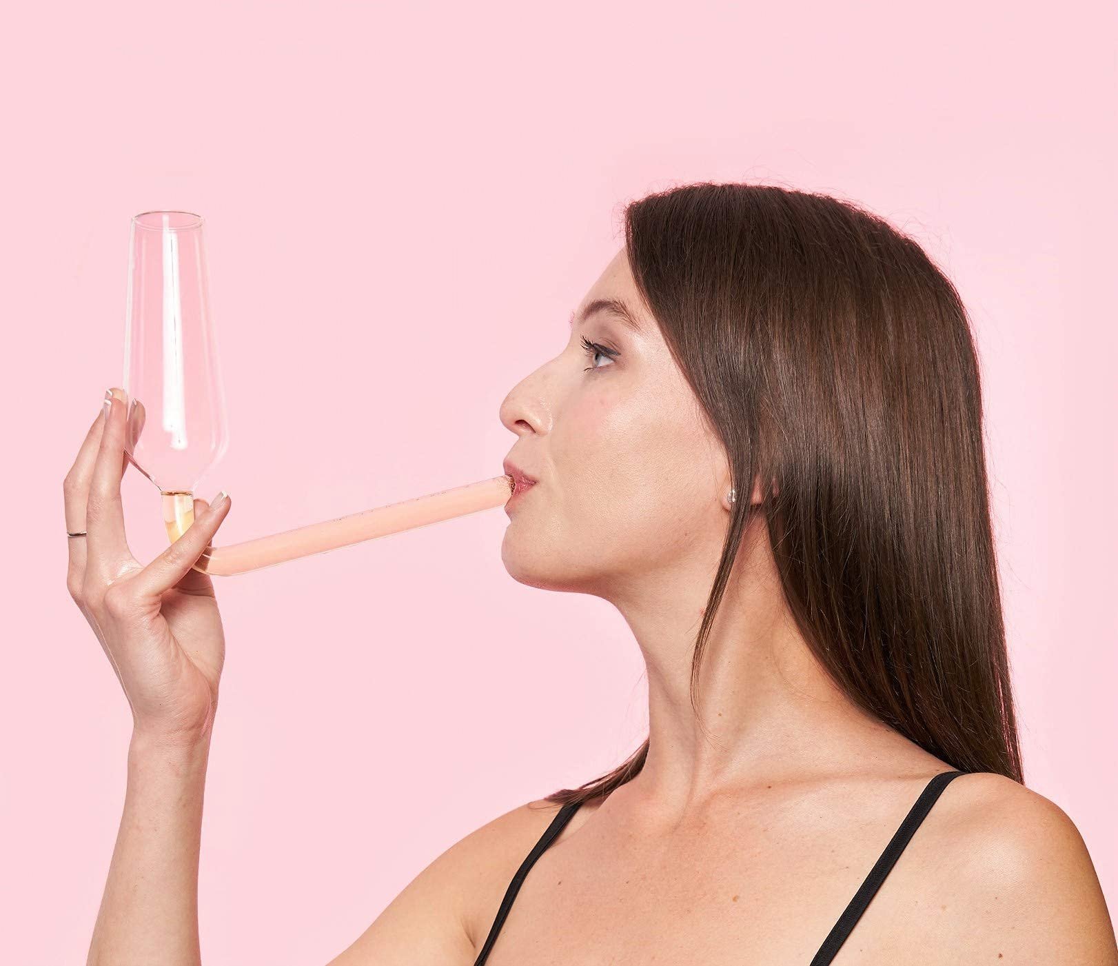 Godinger Champagne Flutes Guzzler Glasses, Champagne Glasses, Champagne Flute Shooters, The Champagne Glass to Chug Champagne, White Elephant Gifts - Set of 2