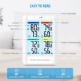 thumbnail image 2 of AMIR Digital Weather Station, Digital Hygrometer Thermometer with 4in Large Screen Clear Backlight, Indoor Outdoor Thermometer with with 3 Remote Sensors, Thermometer Humidity for Home Patio(White), 2 of 8