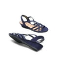 thumbnail image 3 of DREAM PAIRS Women's Strappy Wrapped Slip On Dressy Wedge Sandals Comfortable Low Heel Casual Summer Shoes, 3 of 6