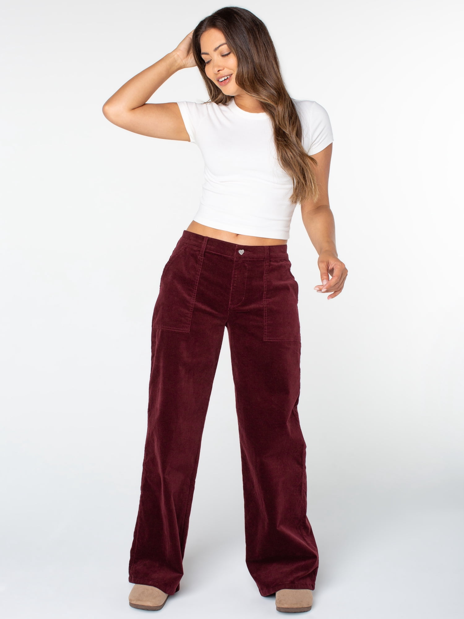 Celebrity Pink Women's and Women's Plus Corduroy Wide Leg Pants, Sizes XS-4X