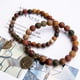 thumbnail image 2 of Pulsera de piedras naturales - pulsera de perlas naturales para mujer - Conjunto de dos pulseras con árbol de la vida y accesorios de hojas, 2 of 4