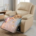 thumbnail image 3 of ZIATUBLES Beach Starfish Print Recliner Chair Cover, Anti-Slip Quilted Polyester Recliner Slipcover, Washable Pets Friendly Furniture Protector for Most Standard Recliners, 3 of 8