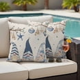 thumbnail image 4 of Coastal Eucalyptus Outdoor Waterproof Pillow Covers, Ocean Gnomes Starfish Anchor Leaf Beige Decorative Square Throw Pillowcase Sofa Cushion Sham for Patio/Couch/Chair, 20"x20" 2 Pack, 4 of 8