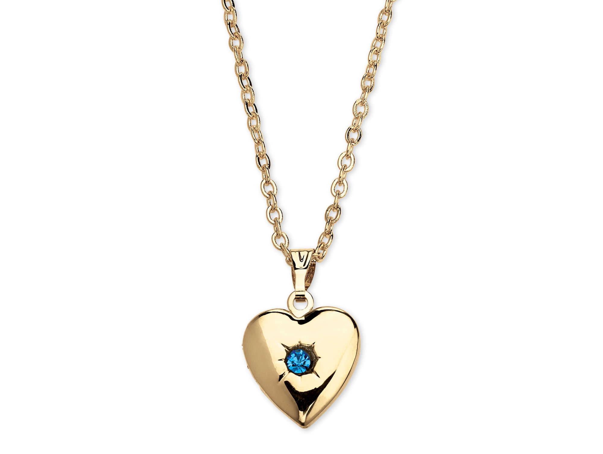 Birthstone Heart Locket Necklace in Yellow Gold Tone - Walmart.com