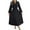 Black, variant on Kaemgyyd Maxi Dresses for Women Pleated V Neck Long Lantern Sleeves Dress Elastic Waist Elegant Flowy Long Dress