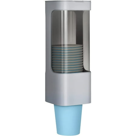 

IWNTWY Water Cooler Cup Dispenser Pull Type Cup Holder Fit 3oz - 5oz Small Bathroom Disposable Cups Adhesive Wall Mounted Cup Dispenser - Gray