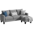 thumbnail image 5 of Convertible Sectional 3 L-Shaped Couch Soft Seat With Modern Linen Fabric Small Space Sofas for Living Room Loveseat Luxury Sofa My Lux Decor Round, 5 of 5