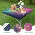 thumbnail image 4 of Colorful Tie Dye Nebula Pattern Square Fitted Tablecloth with Elastic Edge,Square Table Cover,Washable Elastic Table Cover for Home Kitchen Party Decor 36"x36", 4 of 6