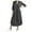 Black, variant on AherBiu Maxi Dresses for Women Plus Size Long Sleeve Lapel V Neck Business Casual Shirt Tall Dress
