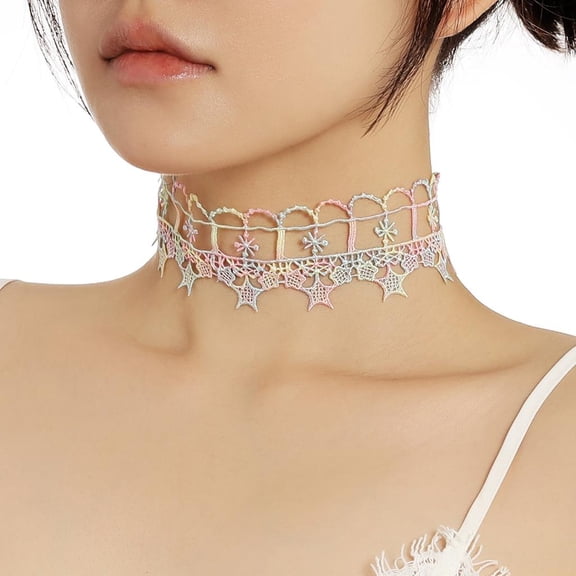 LICEWO Beautiful Lace Collar Necklace Adjustable Choker for Fashionable Individuals