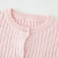 thumbnail image 4 of Mercatoo Kids Girl's Basic Solid Long Sleeve Cable Knit Sweater Cardigan Cotton Crewneck Button Down Sweater Jacket Outerwear, 4 of 7
