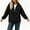 Black, variant on Women's Hooded Half-Zip Wind Jacket Ghalytn Drawstring Hem Loose Casual Pullover Outerwear with Pockets