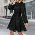 thumbnail image 3 of Women's Spring Fashion Long Sleeved Border Women's Dress Women Midi Dresses Casual Ruffled Wrap Dress Long Casual Dress for Women T Shirt Dresses for Women Knee Length Women Tunics Dresses Casual, 3 of 6