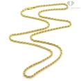 thumbnail image 2 of 925 Italian Sterling Silver 3mm Solid Rope Diamond Cut Chain, FREE Microfiber Cloth, Yellow Gold Plated Link Mens Womens Necklace, Giorgio Bergamo, 2 of 7