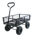 thumbnail image 2 of Steel Garden Cart with Easy-Grip Handle,Outdoor Lawn Wagon with Removable Sides for Beach Lawn Yard,Heavy-Duty 500 Pound Capacity,Black, 2 of 9