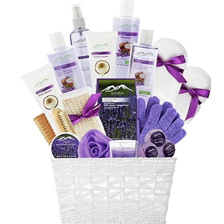 20-Piece Luxury Bath & Body Spa Gift Set, Best Gift for Women! Lavender & Coconut Oils Spa Gift Basket for