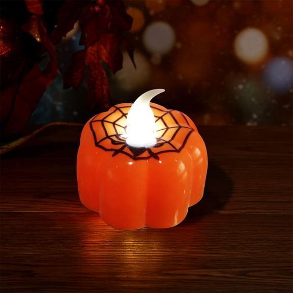 FYHALE Night Lights for Kids Plug In Halloween Pumpkin Lantern Venue Layout Props LED Electronic Candle Decorative Supplies Night Light