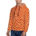 thumbnail image 3 of Wukai Dots On Orange Background Print Men Hoodies Fleece Sweatshirts Long Sleeve Sweaters Pullover Fall Outfits Winter Clothes-3X-Large, 3 of 7