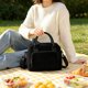 thumbnail image 5 of Bolsa de almuerzo de pana para mujer: bolsa térmica aislante con correa ajustable para el hombro, bolsa refrigeradora reutilizable a prueba de fugas para el trabajo, la escuela, picnics y viajes., 5 of 6