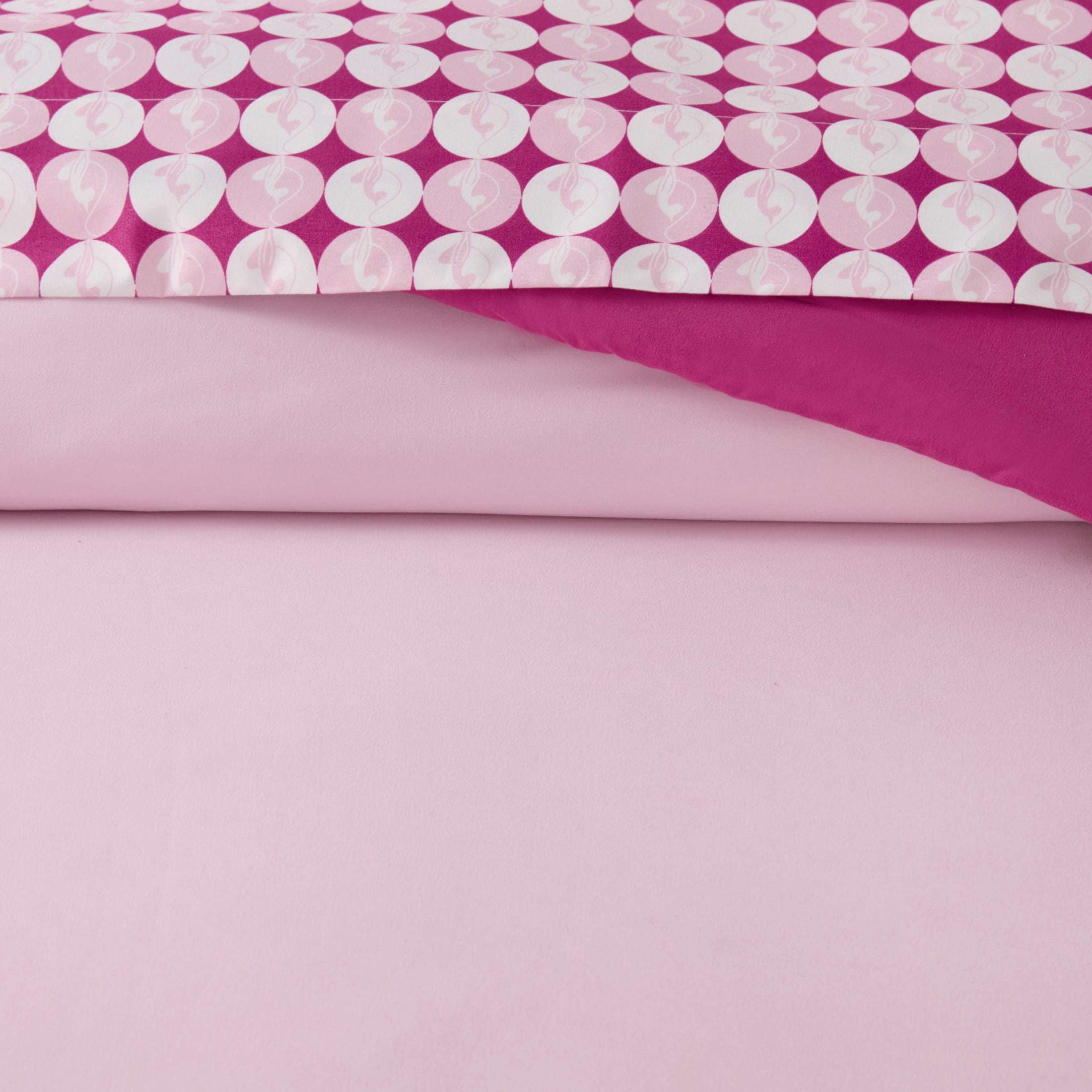 Baby Phat Circles Solid 8-Piece Reversible Comforter Bed in a Bag, Pink, King