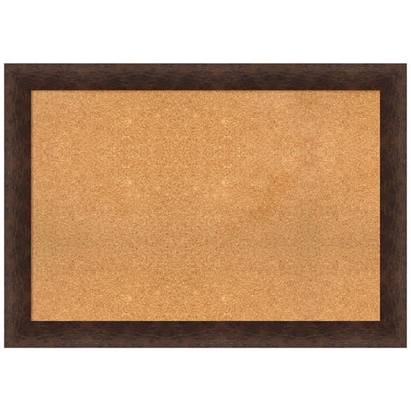 Amanti Art Natural Cork Board Wood Framed Warm Walnut Bulletin Board 41 in. x 29 in.