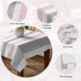 thumbnail image 5 of Pink Grey Stripe Table Cloth Waterproof Tablecloths, Modern Farmhouse Vertical Striped Tablecloth Dining Table Cover for Kitchen Party Tabletop Outdoor, Rectangle Tablecloth 52x70 Inch, 5 of 9