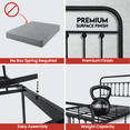 thumbnail image 3 of Golden Gate Beds Victorian Vintage Style Metal Bed Frame with Wrought Iron Headboard and Footboard, Classic Platform Bedframe Storage, No Box Spring Needed, Mattress Foundation, Black,California King, 3 of 8