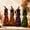 4PCS, variant on Enchanted Autumn Witch Figurine, Fall Witch Decor Halloween Tabletop Statue with Leaf Gown, Seasonal Resin Witch Decoration for Mantel Shelf Home Golden Harvest