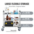 thumbnail image 5 of KFFKFF 3-Tier Stainless Steel Cart Mobile Lab Utility Cart 400 lbs for Lab Clinic, 5 of 7