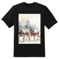 thumbnail image 2 of Plus Size Shirt for Women Black Tops for Women Oversized Short Sleeves Shirt for Women Santa Claus And Reindeer 6 T Shirt Crewneck Shirt for Women 3XL, 2 of 5