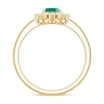thumbnail image 3 of Rosec Jewels Lab Grown Emerald Oval Engagement Ring with Halo - 5X7 mm - Emerald Diamond Ring for Women - AAAA Grade Certified, 18K Yellow Gold, US 3.50, 3 of 9