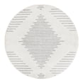 thumbnail image 3 of Unique Loom Kai Collection Area Rug - Warrior (3' 3" Round Ivory and Gray), 3 of 7