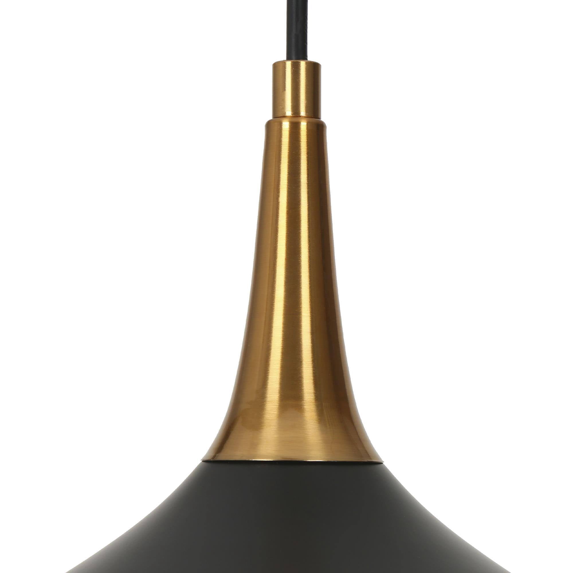 LNC Modern 9" Cone Mini Pendant Light, Matte Black and Gold Kitchen Island Ceiling Fixture