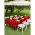 thumbnail image 3 of Outdoor Tablecloth with Umbrella Hole and Zipper, Christmas Red Rectangle Table Cloth 60x84 Inch Waterproof Tablecloth, Winter Snowflakes Xmas Retro Picnic Table Cover for Patio Camping, 3 of 7