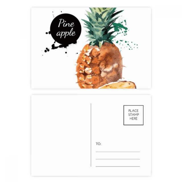 Piña fruta sabrosa sana acuarela Set cumpleaños gracias tarjeta postal correo lado 20pcs