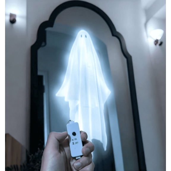 Martha Ghost Mirror for Halloween , Spooky Scary Ghosts for Halloween Decor, Indoor Novelty Mirror for Halloween Party Decorations,19.69 in(Black)