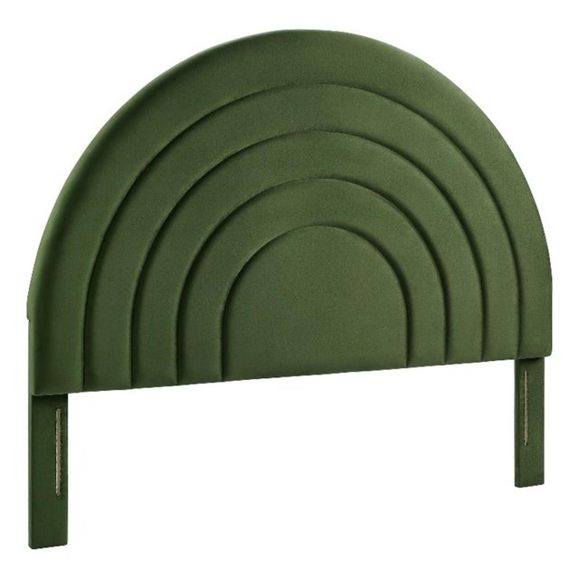 Pemberly Row Tête de Lit Grand Rembourrée en Velours de Performance, Vert Mousse