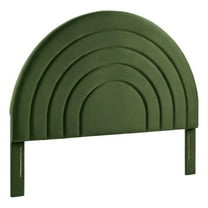 Pemberly Row Performance Velvet Upholstered Queen Headboard in Moss Green