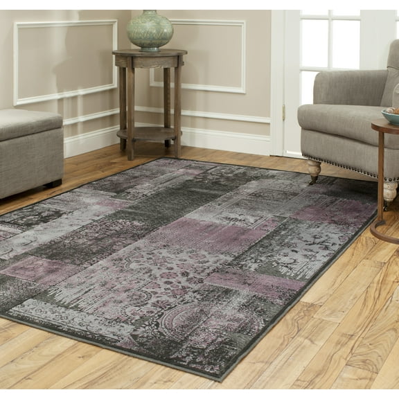 SAFAVIEH Paradise Gaila Abstract Floral Area Rug, Charcoal/Multi, 3'3" x 4'7"