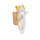 thumbnail image 1 of Estatua de gato colgante, adorno resistente para acuario, ideal para macetas, cercas y paisajismo. Gato naranja, 1 of 9